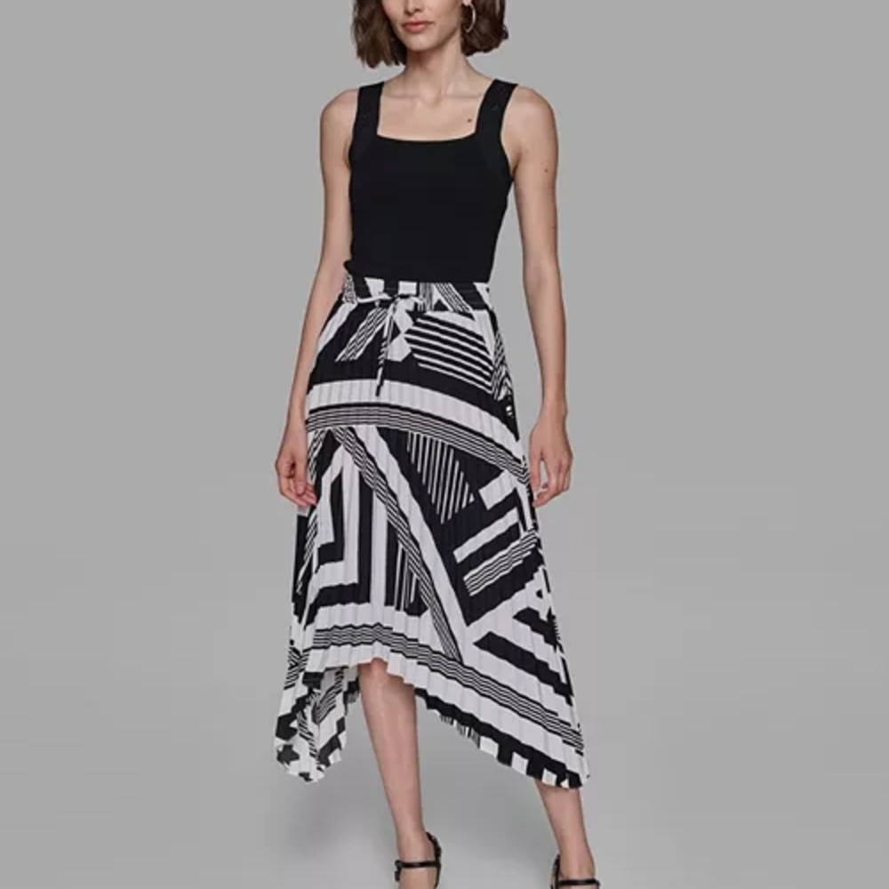 Karl Lagerfeld Geometric Pleated Skirt